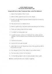 Test your knowledge of all things hair, skin, and nails with a quiz that covers beauty trends, tricks, and facts throughout history. Beauty And The Beast Quiz Esl Worksheet By Mathiaslefebvre