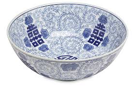 14 Happiness Decorative Bowl Blue White Decorative Bowls Decorative Bowl Centerpiece White Bowls