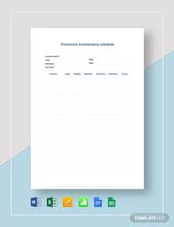 39 Preventive Maintenance Schedule Templates Word Excel