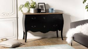 Commode baroque de livingo » grand choix top marques commodes baroques en promotion bonnes affaires.idimex commode antoinette au style baroque, en pin massif, lasuré blanc. Commode Noire 2 Tiroirs Plateau En Pin Vieilli Collection Olivia Homifab