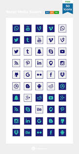 Social Media Square Free Icon Pack 50 Flat Icons Free Icon Packs Social Media Social Media Logos