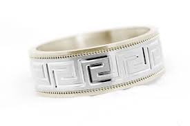 8mm 10k 14k 18k Gold Wedding Ring For Men Or Women Greek Gold Etsy