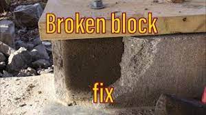 For a crack, use the brush to remove loose pieces of concrete and mortar. Repairing A Broken Concrete Cement Block Youtube