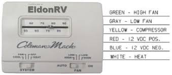 In the case of a low voltage (24 volts) 2 wire thermostat, there will be a 'red' and 'white' color wire coming into its back. Thermostat Standard Analog 12v 6 Wire Heat Cool Coleman 7330g3351