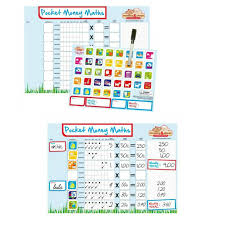 monkey chops fully magnetised pocket money maths chart