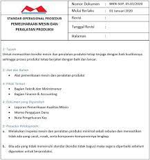 Di indonesia terdapat banyak sekali perusahaan manufaktur / perusahaan industri (manufacturing firm). Sop Produksi 12 Contoh Document Full Form