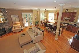 Open floor plan kitchen dining room living room combo in n. Open Plan Kitchen Dining Living Room Designs Home Combo House Plans 137844