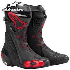 Alpinestars Supertech R Boots Black Red Sport Bike Track Gear Bike Boots Racing Boots Mens Motorcycle Boots