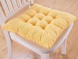 I made my seat cushion with natural linen so it will match any chair. Amazon Com Comfortable Soft Seat Cushions Kitchen Dining Chair Pad With Ties Large Yellow Kitchen Dining