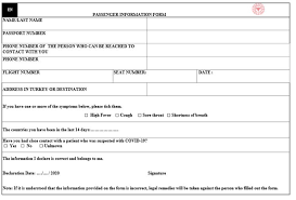 Instructions • this form has to be completed by : Passenger Locator Forms During The Coronavirus Pandemic Kusadasi News