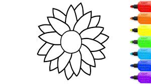 Our online collection of easy and adult coloring pages feature the best pictures for you to color. How To Draw A Sunflower For Kids Sunflower Coloring Page For Kids Coloring Books With Sunflower Youtube