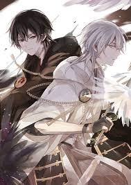 Anime Angel With Black And White Wings 