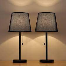 Bedside table lamps desk lamp fashion bedroom princess room bedroom styles home improvement shabby living room amazon. Haitral Bedside Table Lamps Modern Nightstand Lamps Set Of 2 For Bedroom Dorm Living Room With Pull Chain Switch Black Amazon Ca Electronics