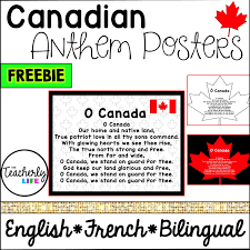 Canadian Anthem In English French Bilingual In 2020 O Canada French Bilingual Elementary Resources