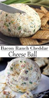Ham and cheddar cheese ball recipe the carefree kitchen / spoon tomato mixture onto bread slices. Bacon Ranch Cheddar Cheese Ball Cheese Ball Recipes Party Snack Food Recipes