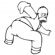 Homer simpson coloring page from the simpsons category. Funny Homer Simpson 2 Coloring Page Free Printable Coloring Pages For Kids