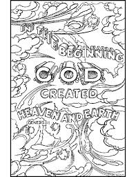 God Created Heaven And Earth Bible Verse Coloring Page Creation Coloring Pages Bible Verse Coloring