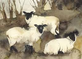 Winter Sheep Watercolour Sheep Art Animal Art Animal Paintings