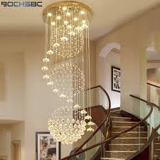 Bochsbc K9 Crystal Chandeliers Art Deco Lighting Fixtures Stairs Suspension Luminaire Villa Light For Living Room Corridor Lamp Chandeliers Aliexpress