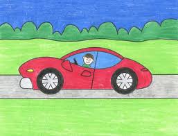 Draw a rectangle for the outline of the car's main body. How To Draw An Easy Car Art Projects For Kids