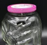 Rare Glass Dinosaur Kraft Food Jar Strawberry Jelly Vintage W/lid 5 " Tall