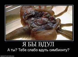 Я БЫ ВДУЛ А ты? Тебе слабо вдуть симбионту? DEMOTIVATORS.RU / смешные  демотиваторы (ДЕЙСТВИТЕЛЬНО СМЕШНЫЕ новые лучшие демотиваторы со смыслом  2011, demotivators смешно, демотивация, демативаторы, димативаторы ) /  смешные картинки и другие