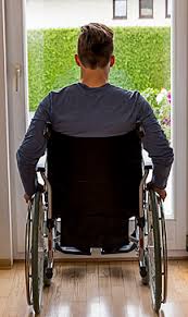 To prevent this, cover your wheelchair in a black plastic tarp and tape a sign on it that reads, fragile. Man In Wheelchair Looking Out Of Window Stockphoto