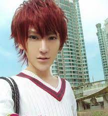Cherry Red Hair For Men Japanese Men Hairstyle Japanese Hairstyle Asian Men Hairstyle