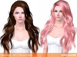 Newsea S J183 Titanium Hairstyle Retextured By Sims Hairs Sims Hair Womens Hairstyles Sims