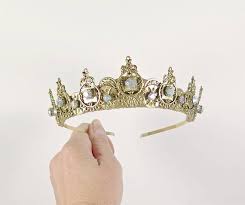 Rainbow Gem And Gold Filigree Crown By Loschy Designs Gold Filigree Jewelry Metal Headbands