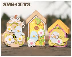 Birdhouse svg files for cricut & silhouette, 2 bird houses. Spring Birdhouses Svg Kit 6 99 Svg Files For Cricut Silhouette Sizzix And Sure Cuts A Lot Svgcuts Com