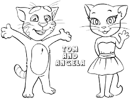 Make a fun coloring book out of family photos wi. Talking Tom And Angela Coloring Page Free Printable Coloring Pages For Kids