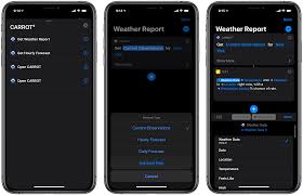 Additional weather graphics and animations in the weather app and new full screen maps. Carrot Weather Adopts Ios 13 Shortcuts Dark Mode Multiwindow And More Macstories