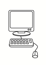 Black And White Computer Clipart Kleurplaat Computer Afb 23328 Iletisim Boyama Sayfalari Okul