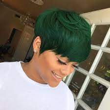 10 Trendy Pixie Haircuts Color For Summer Popular Haircuts In 2021 Very Short Hair Short Green Hair Short Quick Weave Hairstyles