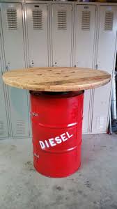 55 Gallon Drum Table Repurposed Barrel Bar Height 42 High 42 Around Barrel Furniture Barrel Table Drum Table