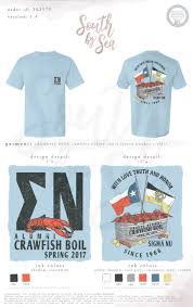 South By Sea Greek Tee Shirts Greek Tank Tops Custom Apparel Design Custom Greek Apparel Sorority Shirt Designs Custom Clothing Design Crawfish Shirt