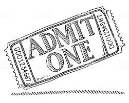 Hand Drawn Vector Drawing Of An Admit One Admission Ticket Ticket Drawing Admit One Admit One Ticket