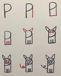 Drawing through the alphabet is a fun way for children to work on forming letters and reinforcing beginning letter sounds. Drawing Through The Alphabet Letter P The Activity Mom Alphabet Drawing Lettering Alphabet Elementary Drawing