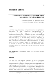 Tell us what you think. Pdf Pilosopiyang Pang Edukasyon Ni Rizal Isang Pilosopiyang Pilipino Sa Edukasyon