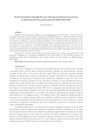 What does mff stand for? Pdf Financial Inclusion Through The Use Of European Financial Instruments In Multiannual Financial Framework Mff 2021 2027