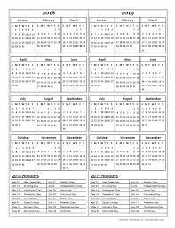 January calendar 2018 malaysia available here. Two Year Calendar Template 2018 And 2019 Free Printable Templates
