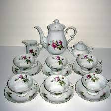 From contemporary patterns to classic designs, this porcelain sugar and creamer set is created by skilled artisans to ensure the highest quality product. Vintage Tea Set Royal Sealy China Made In Japan Moss Rose Pattern 15pc Set Tea Sets Vintage Tea Pots Vintage Tea Set