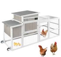 PETSCOSSET 75”L Chicken Coop Hen House Outdoor Wooden Poultry Cage