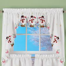 snowman cardinal window curtain
