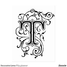 Decorative Letter T Postcard Zazzle Com In 2021 Decorative Letters Graphic Design Jobs Illuminated Letters