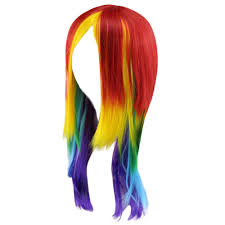It wasn't until 1907 that the first chemical hair dye product was developed by a company known as aureole—later to become l'oreal—that the best hair dye of the time was marketed for coloring hair. My Little Pony Rainbow Dash Cosplay Wig Ponytail Multi Color Synthetic Full Long Buy At A Low Prices On Joom E Commerce Platform