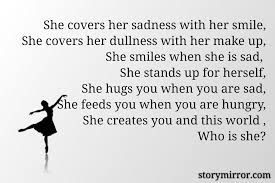 You are my reason to smile. She Covers Her Sadness Wi Lavanya Hs English Abstract Quote