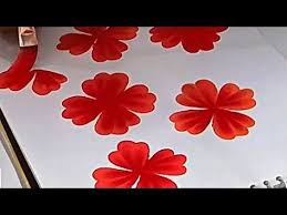 Orange Red Flower Shading Design Fabric Painting Designs Easy Flower Painting Youtube Easy Flower Painting Fabric Painting Flower Painting