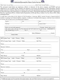 Motor Carrier Account Application Pdf